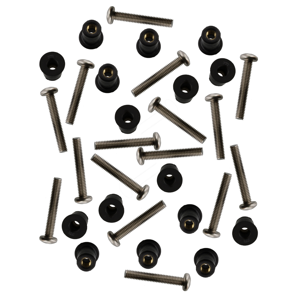 Well Nut Mounting Kit Scotty 133-16; 16 Pack Well Nuts & BLACK Screws 