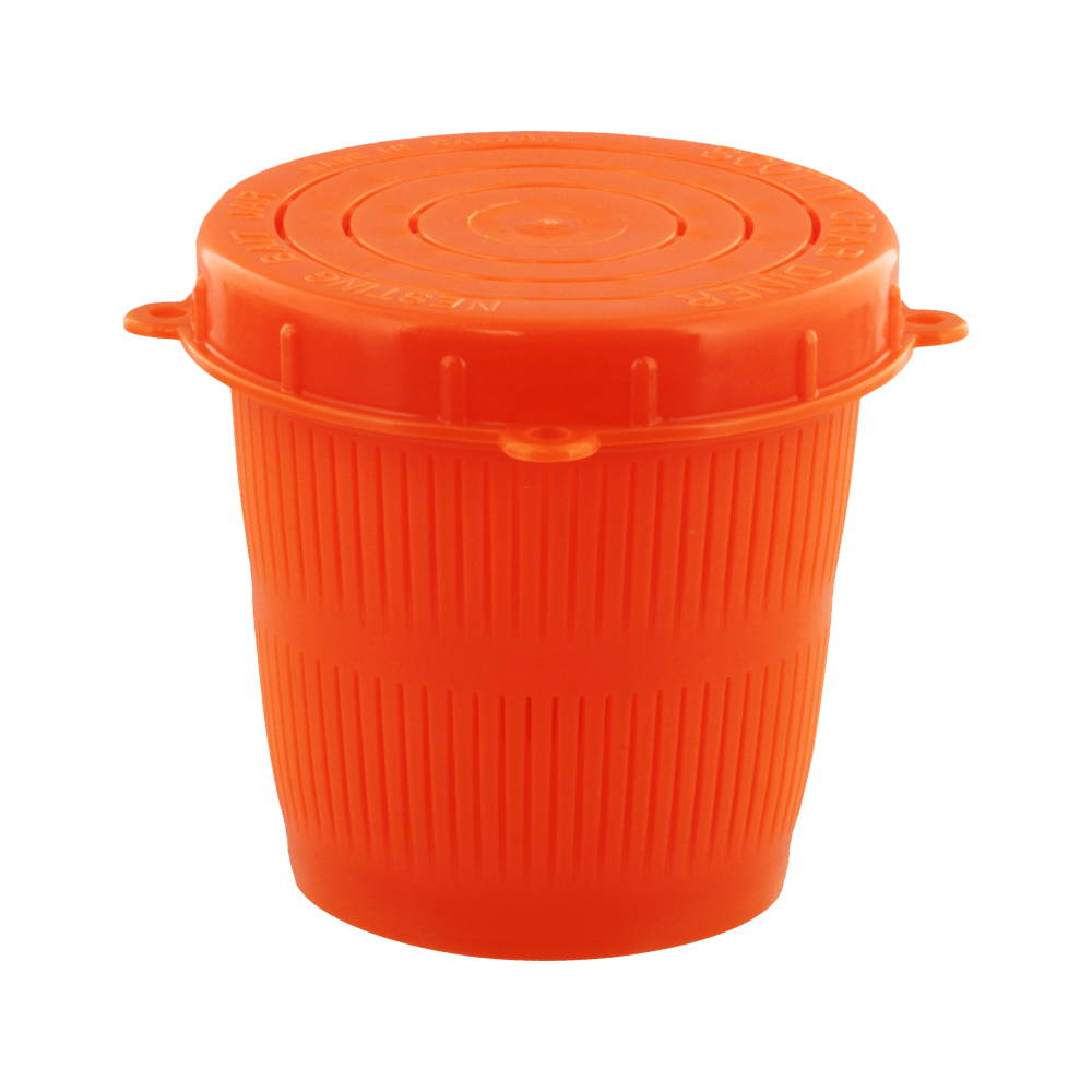 672 Fluorescent Red 1/2 Litre, Vented Bait Jar with quick lock threaded lid  - Scotty Fishing