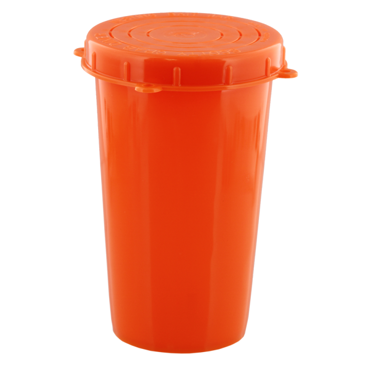 657 Bait Jar - 1 L. Fluorescent Red Jar with Lid - Scotty Fishing